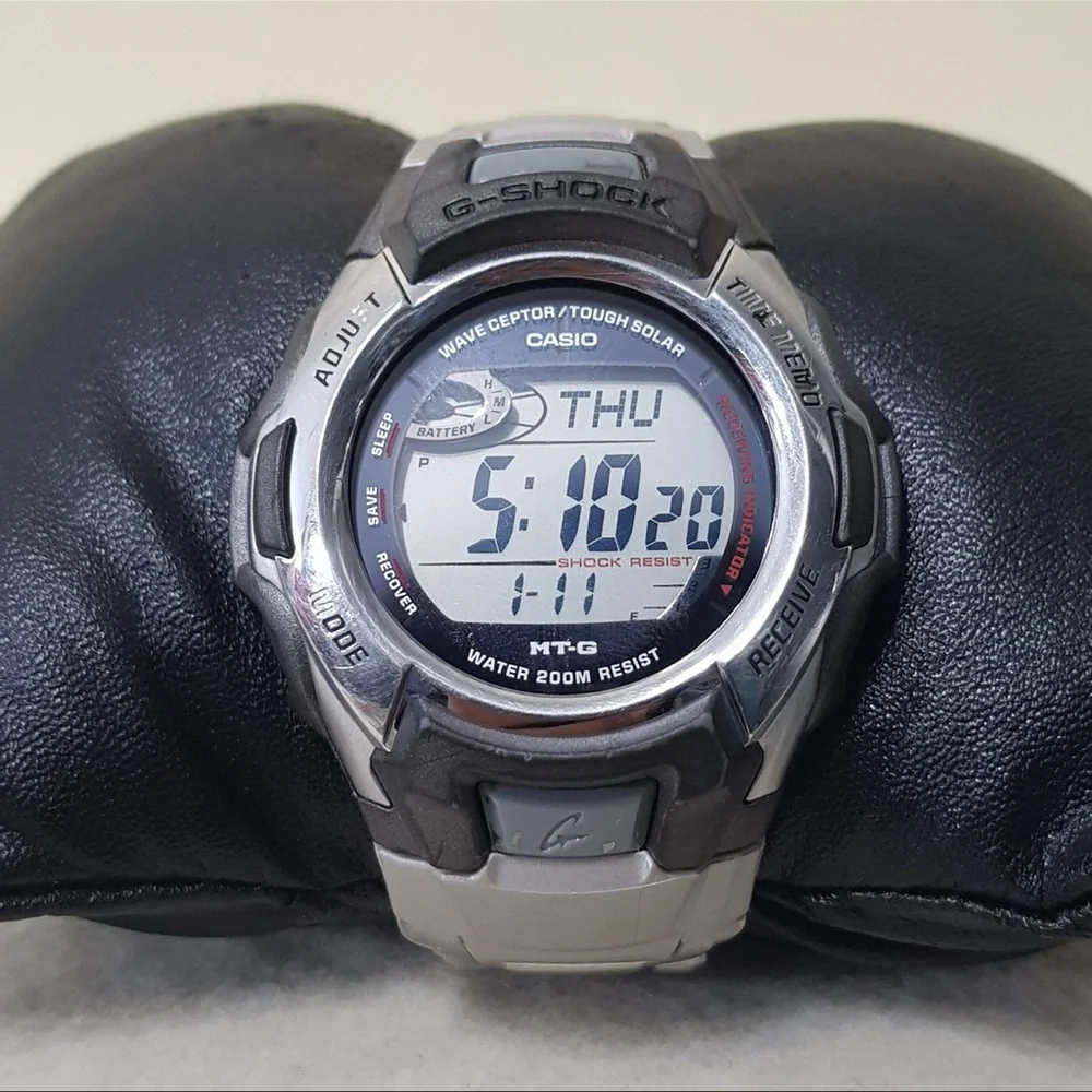 Casio G-Shock MT-G Tough Solar Watch - Black and Silver